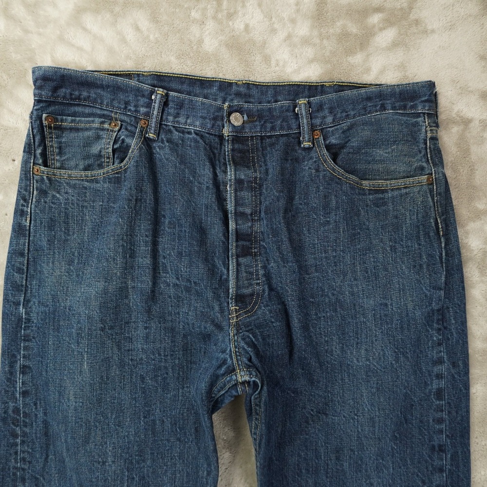 Levi's 501 XX Button Fly Denim Jeans Men's 40x32 (38x28) Blue Distressed - Picture 3 of 11